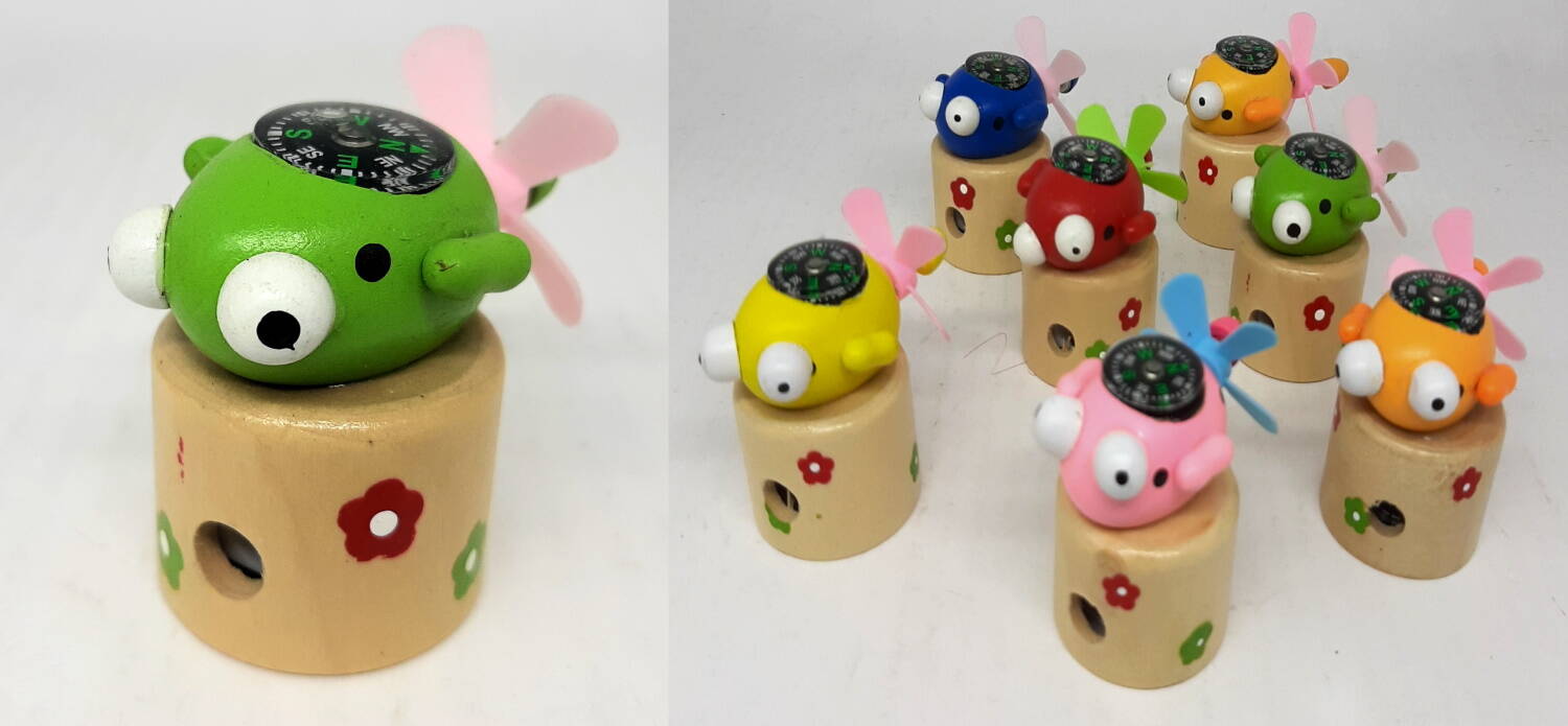 Дерев'яна точила-компас асорті, ЦІНА ЗА УП. 12ШТ, 20*6*11см 