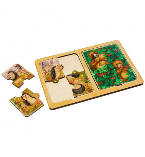 Пазли в рамці "Їжачки та ведмеді", 23*16см, ТМ Ань-Янь, Україна.