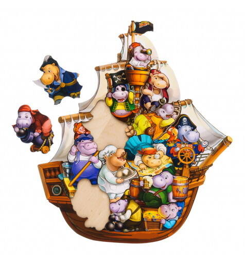 Рамка вкладиш "Бегемотики-пірати", 31*27см, ТМ Ань-Янь, Україна