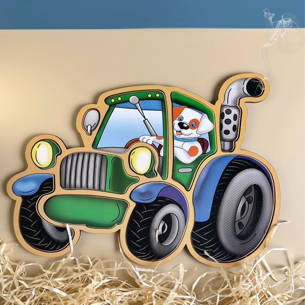 Контурний пазл "Трактор", 32*23см, ТМ UBumblebees, Україна.