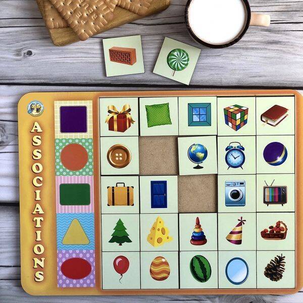 Сортер: "Асоціації - геометричні фігури", 31*24см, ТМ UBumblebees, Україна