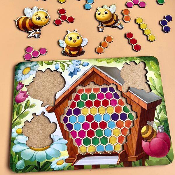 Сортер-тетріс "Веселі бджілки", 32*22,5см, ТМ UBumblebees, Україна.