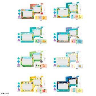 Дошка магнітно-малювальна з трафаретом та печатками, 8 видів, в кор. 34*4,5*25,5см 