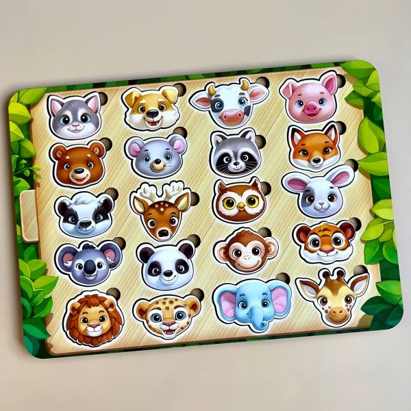 Пазл-сортер "Мордочки", планш. 33*24см, ТМ UBumblebees, Україна