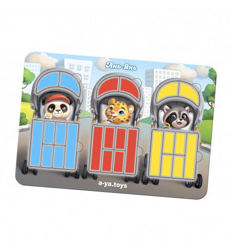 Пазл-сортер "Коляски" mini, планш. 23*16см, ТМ UBumblebees, Україна