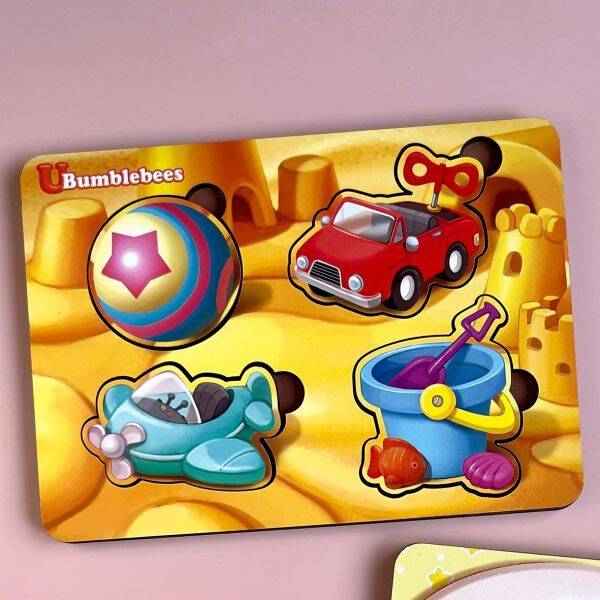 Пазл "Игрушки-1" фон з підказкою, планш. 16*11см, ТМ UBumblebees, Україна