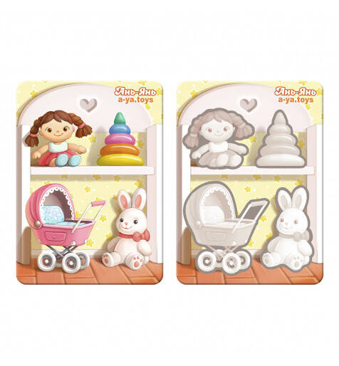 Пазл "Игрушки-2" фон з підказкою, планш. 16*11см, ТМ UBumblebees, Україна