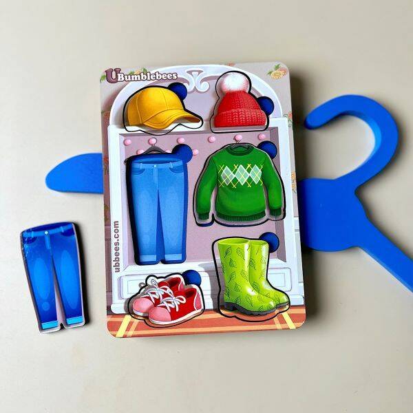 Пазл "Одежда-1" фон з підказкою, планш. 16*11см, ТМ UBumblebees, Україна