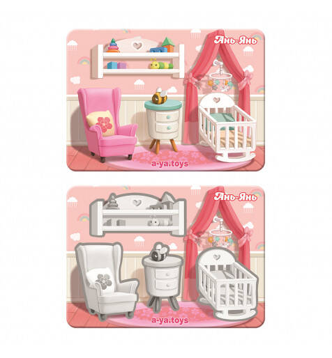 Пазл "Мебель-1" фон з підказкою, планш. 16*11см, ТМ UBumblebees, Україна