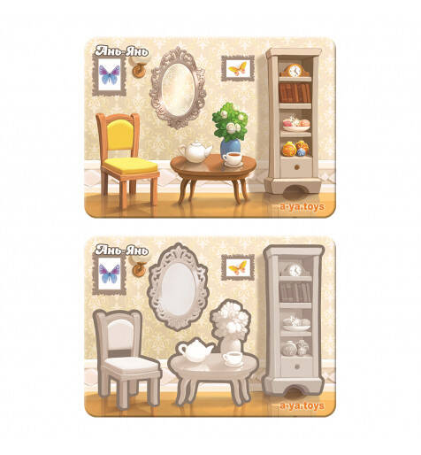 Пазл "Мебель-2" фон з підказкою, планш. 16*11см, ТМ UBumblebees, Україна