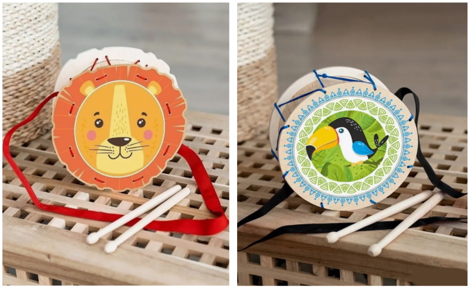 Барабан дерев'яний, 19*19*4см