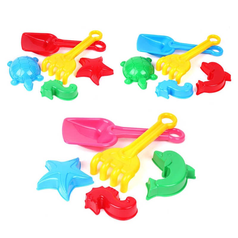 гр Пісочний набір 2254 (40) "Technok Toys", "Морські жителі", лопатка, граблі, 3 пасочки, 22см, у сітці