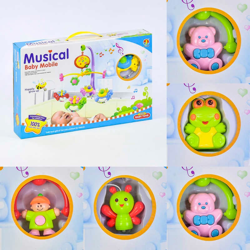 Карусель 6518 ABCDE (24/2) музична, регулятор гучності, 5 видів, на батарейці, в коробці