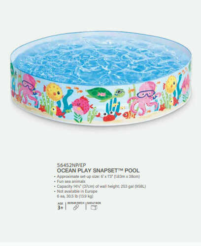 Intex Басейн 56452 NP "Океан" (6) розміром 183x38 см, об`єм: 958л при 80 наповненні, від 3-х років