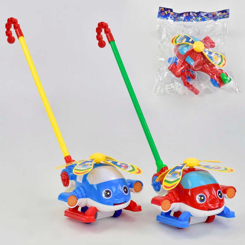 Каталка 0362 (48/2) "Вертоліт" на паличці, з брязкальцем, в пакеті