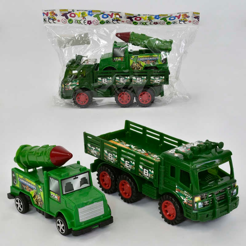 Набір машин 858 В-20 (120/2) "Військова техніка", інерція, рухомі деталі, 2шт у пакеті