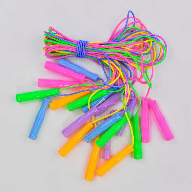 Скакалка С 34147 (60) кольорова /ЦІНА ЗА ЗВ'ЯЗКУ/ 10шт у зв'язці, довжина 250см, товщина 4,1 мм