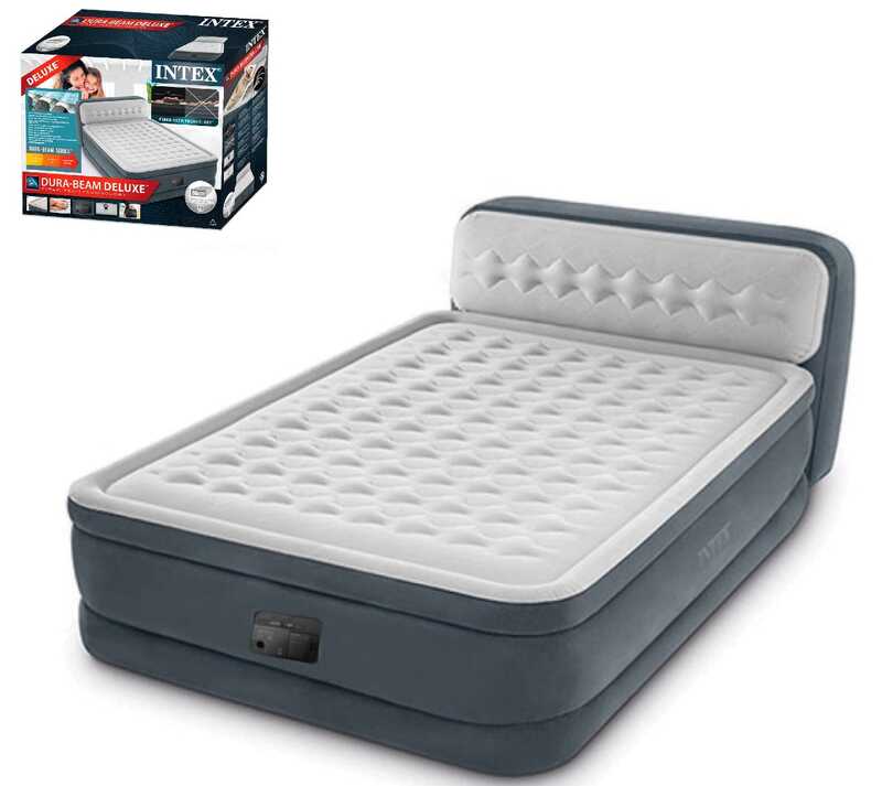 Intex Матрац із узголів`ям 64448 ND (1) з вбудованим насосом 220-240V, розмір:152х236х86см, двоспальне