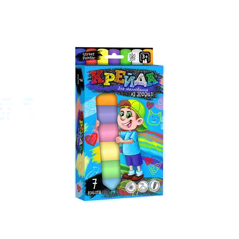 гр Крейда для малювання MEL-01-05U УКР. (20) "Danko Toys", d-2,5 см, 7 штук, кольорова