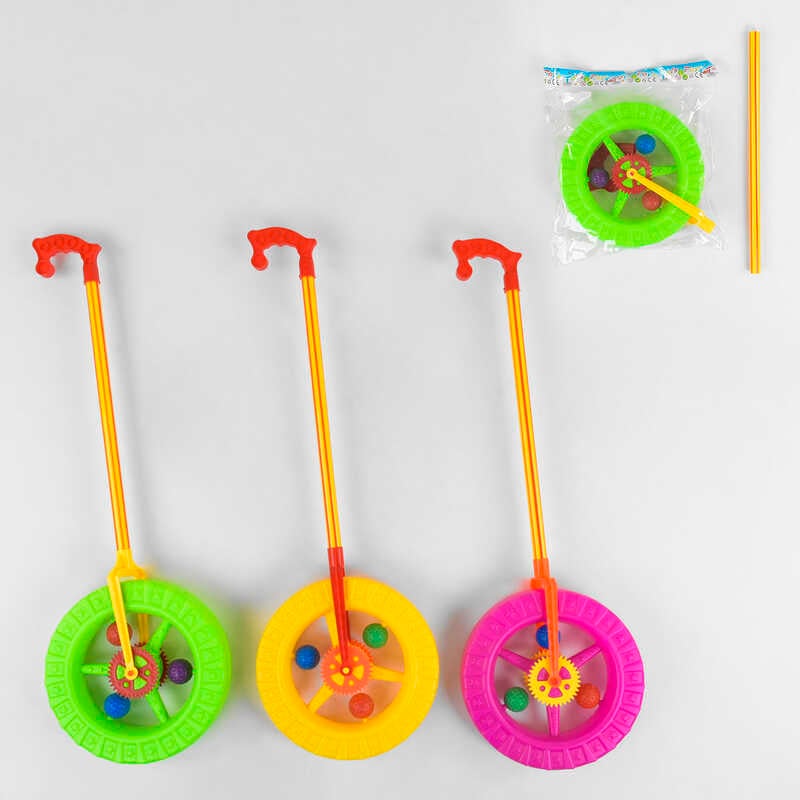 Каталка 306 (84/2) 3 кольори, з тріскачкою, в пакеті, ВИДАЄТЬСЯ ТІЛЬКИ МІКС ВИДІВ