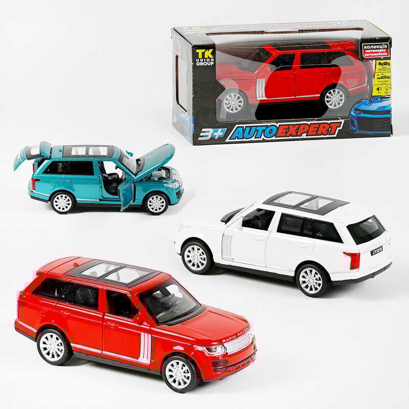 Машина металопластикова 72655 (72/2) "Авто Експерт", 3 кольори, 1:32, світло, звук, інерція, відчиняються двері, багажник, капот, в коробці, МІКС