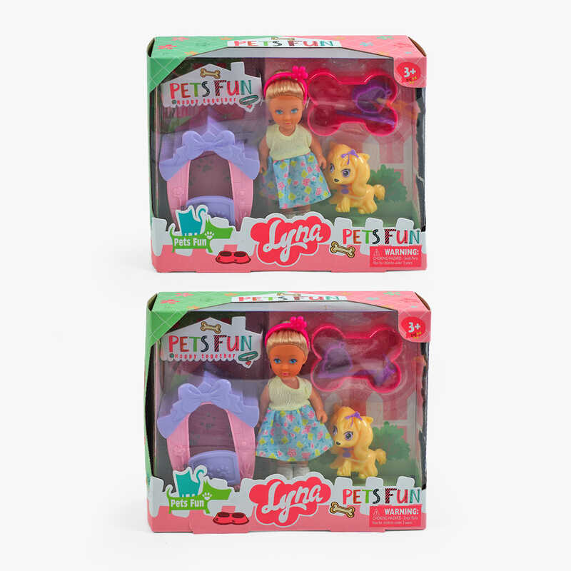 Лялька 4615 (72/2) 2 види, улюбленець, будка, аксесуари, в коробці