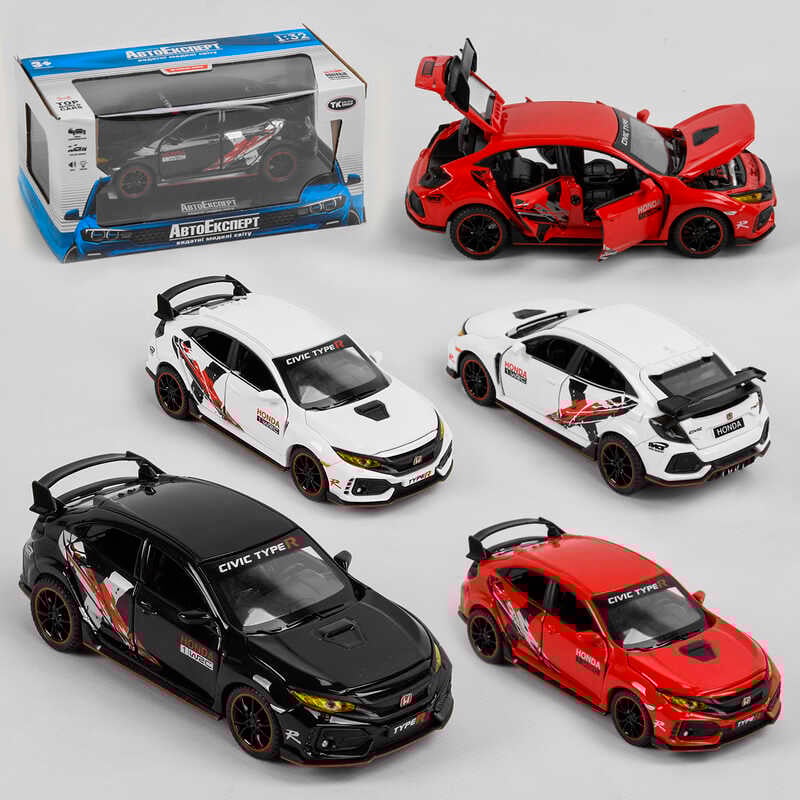 Машинка 33617 (72) "Авто Експерт", 3 кольори, металопластик, 1:32, світло, звук, інерція, відчиняються двері, багажник, капот, в коробці