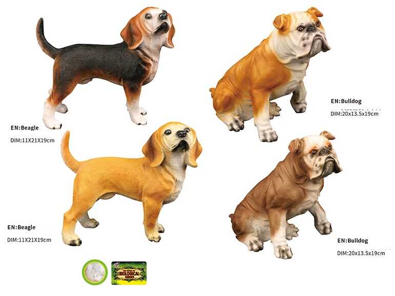 Собачка Q 9899-751 (48/2) “Бігль та Бульдог”, 4 види, гумовий з м'яким наповнювачем, в пакеті