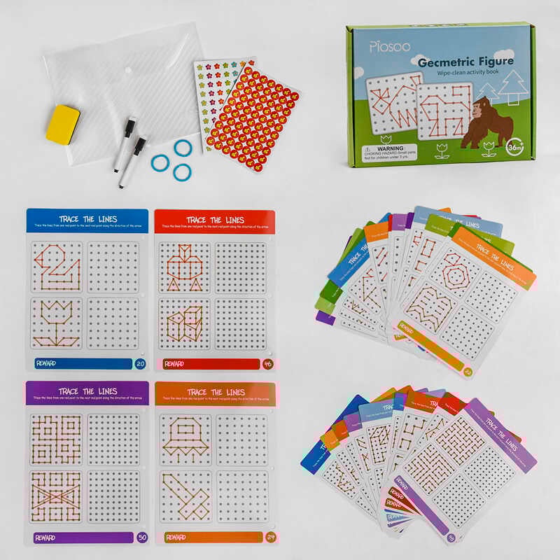 Логічна книжка С 47859 (36) 30 карток, 2 фломастери, в коробці