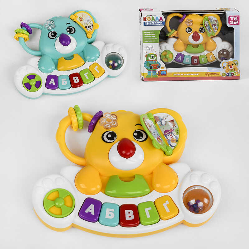 Піаніно 83576 (36) "ТК Group", 2 кольори, ОЗВУЧУВАННЯ УКРАЇНСЬКОЮ МОВОЮ, "Коала", підсвічування, вивчення алфавіту, мелодії, тріскачка, в коробці