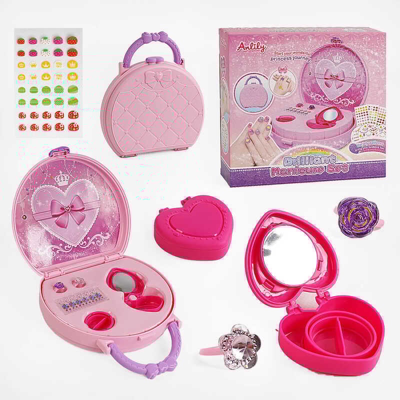 Манікюрний набір 55003 А (36) наклейки на нігті, перекладні татуювання, стрази, в коробці