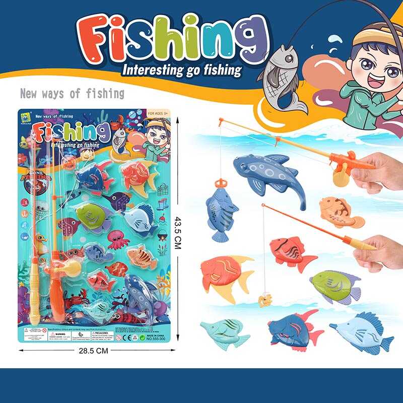 Риболовля 555-300 (96/2) магнітна, 9 рибок, 2 вудки, на листі