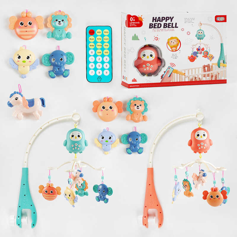 Карусель на радіокерувані 668-40 (24) 2 кольори, пульт управління, підсвічування, колискові пісні, історії, 5 брязкалець, англійською мовою, в коробці