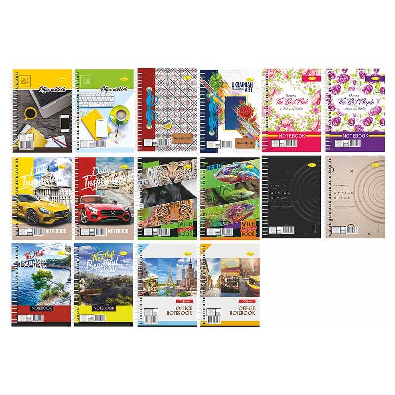 гр Блокнот В-Л4-80 (10) А4, 80арк, лаківка, пружина зверху "Апельсин" ВИДАЄТЬСЯ МІКС ВИДІВ