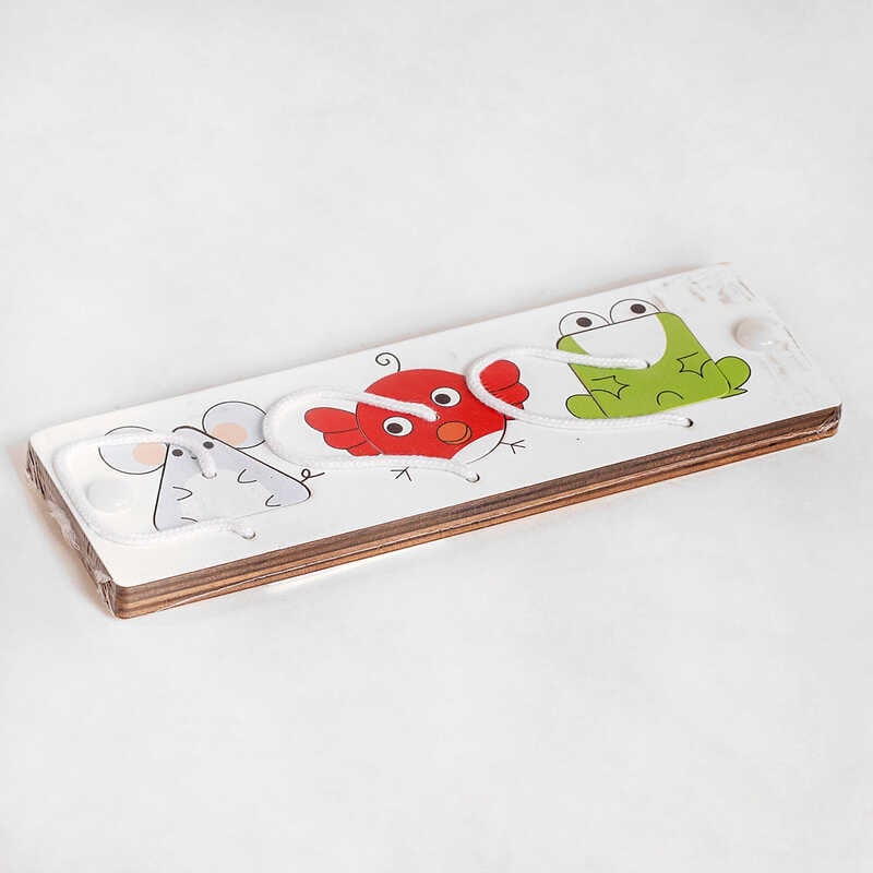 Дерев'яна логічна гра С 51347 (312) "Маленькі звірята", 3 елементи, в плівці