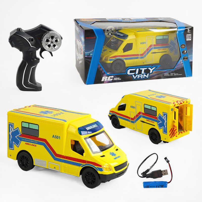 Машина на радіокеруванні 666-770 A (20) "Швидка допомога", акумулятор 3,7V, світло, в коробці