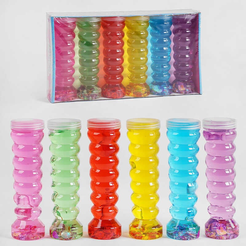 Лизун C 53105 (12) ЦІНА ЗА 6 ШТУК У БЛОЦІ, пайєтки у формі мушлі