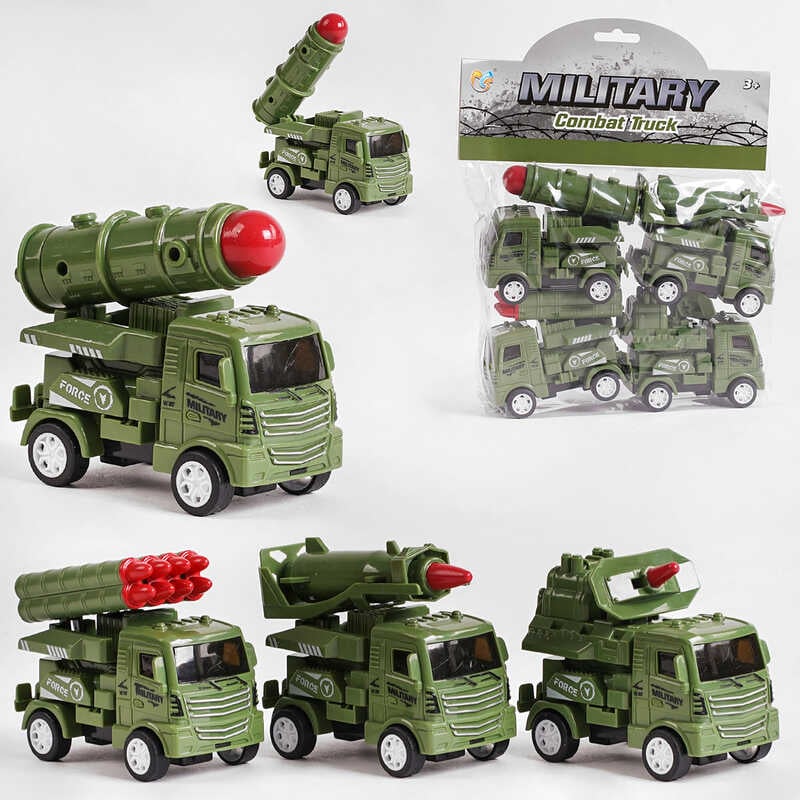 Набір спецтехніки 345-34 A (96/2) "Військова техніка", інерція, 4 штуки, в пакеті