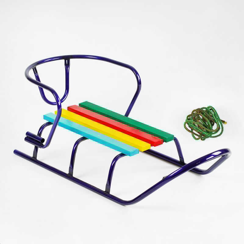 гр Санки "ЛЮКС КЛАСИК"-БЕЗ РУЧКИ круглі полозья (1) колір синій