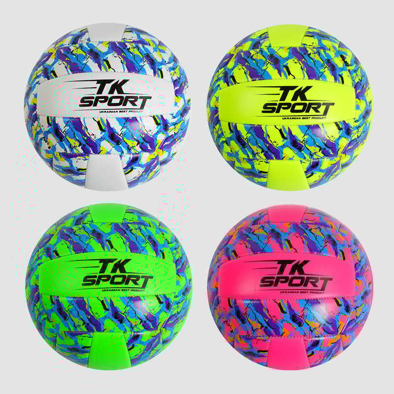М`яч волейбольний С 54987 (60) "TK Sport" 4 види, матеріал PU, вага 260-280 грамів