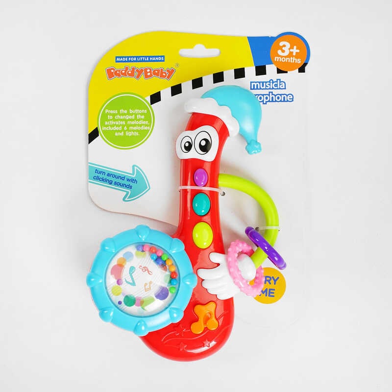 Брязкальце 0882 (48) мелодії, підсвічування, тріскачка, на листі