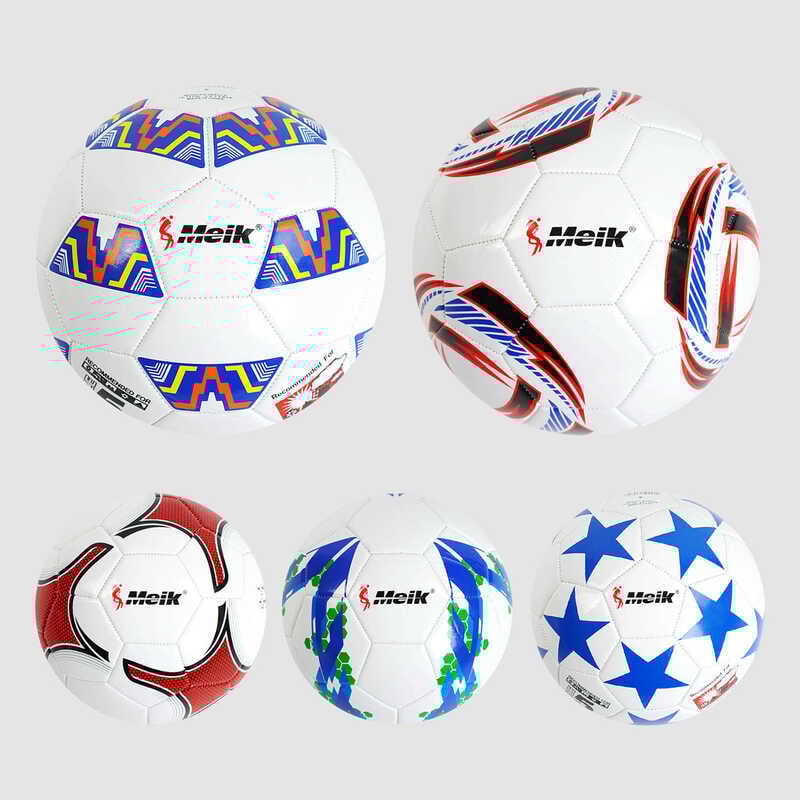 М`яч футбольний C 55976 (60) 5 видів, матеріал PVC, вага 320-340 грамів, розмір №5