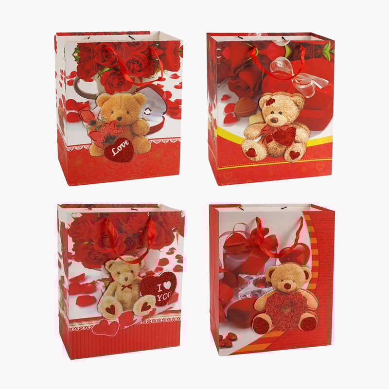 Пакет подарунковий С 57763 (300) 4 види, "Кохання", СЕРЕДНІЙ