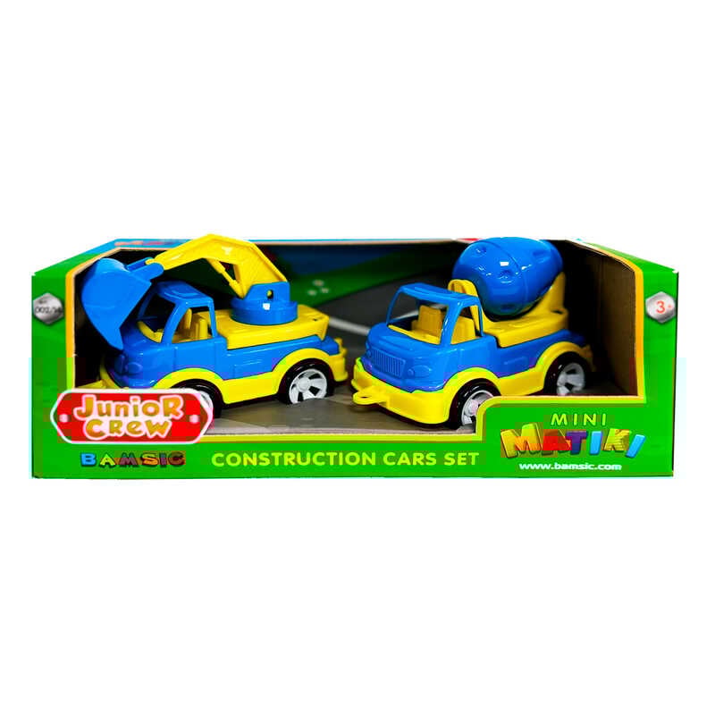 гр Набір машин "Mini Matiki" (бетонозмішувач, екскаватор) 002/14 (24) "Bamsic", 2 машинки, в коробці