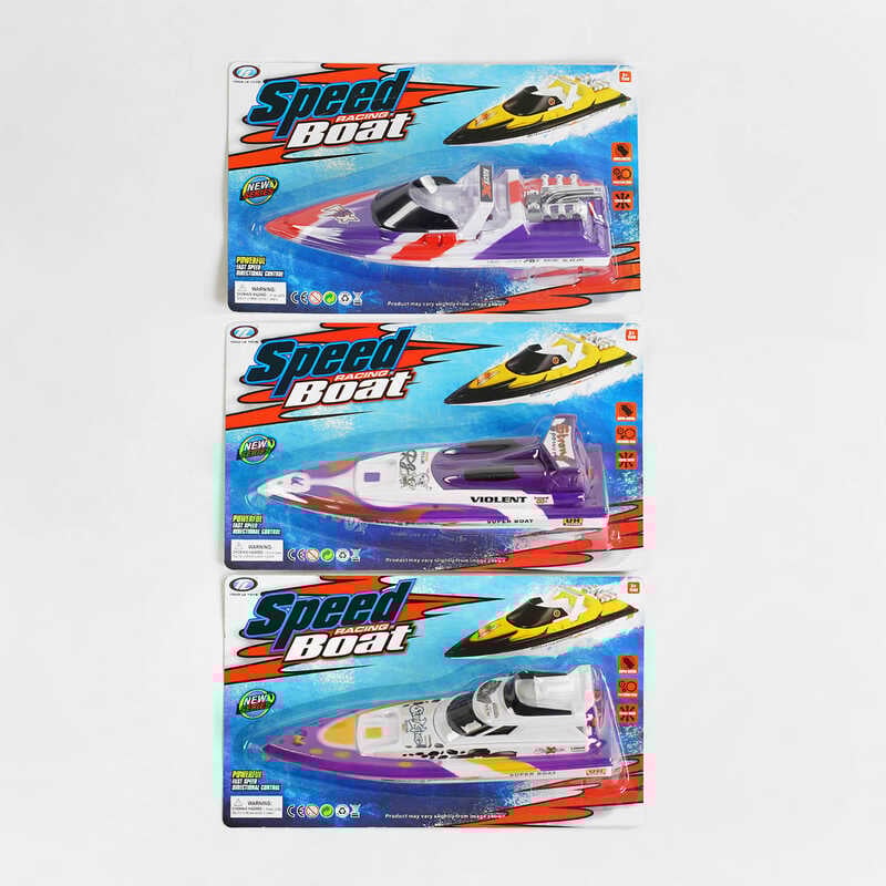 Катер 3815 /16/19 (96/2) 3 види, на батарейках, 28 см, на листі, ВИДАЄТЬСЯ ТІЛЬКИ МІКС ВИДІВ