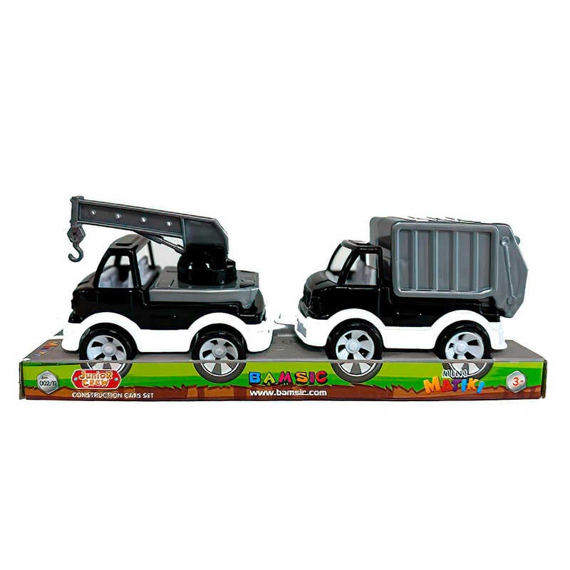 гр Набір машин "Mini Matiki" (кран, сміттєвоз) 002/10 (40) "Bamsic", планшет