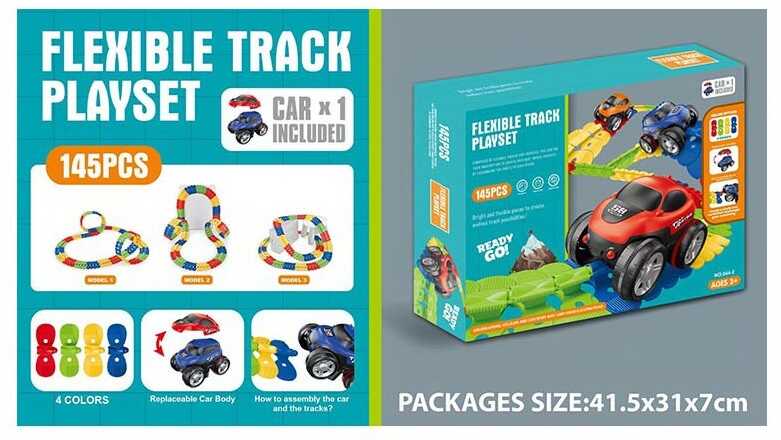 Трек 044-2 (24) 145 елементів, автоматична машинка на батарейках, в коробці