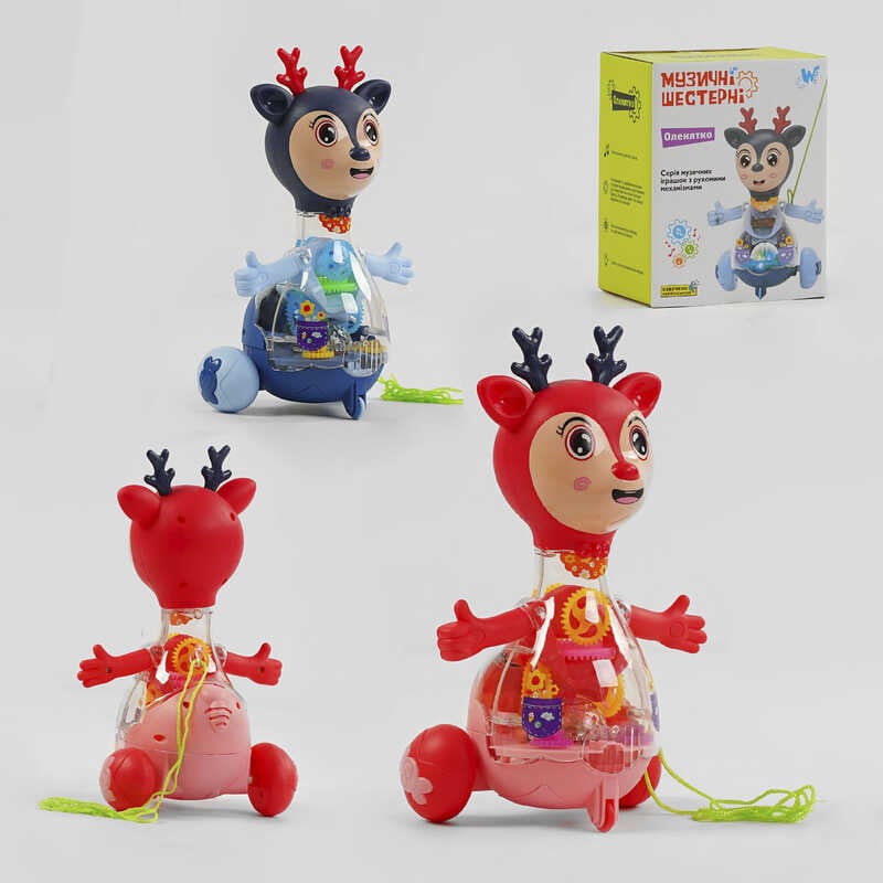 Музичне оленятко 10422 (60) "WToys", ОЗВУЧУВАННЯ УКРАЇНСЬКОЮ МОВОЮ, шестерні, пісня, підсвічування, автоматичний рух, в коробці