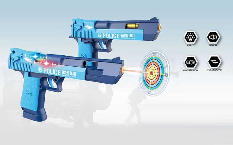 Пістолет 8180-36 A (192/2) звук, підсвічування, проєкція мішені, у пакеті