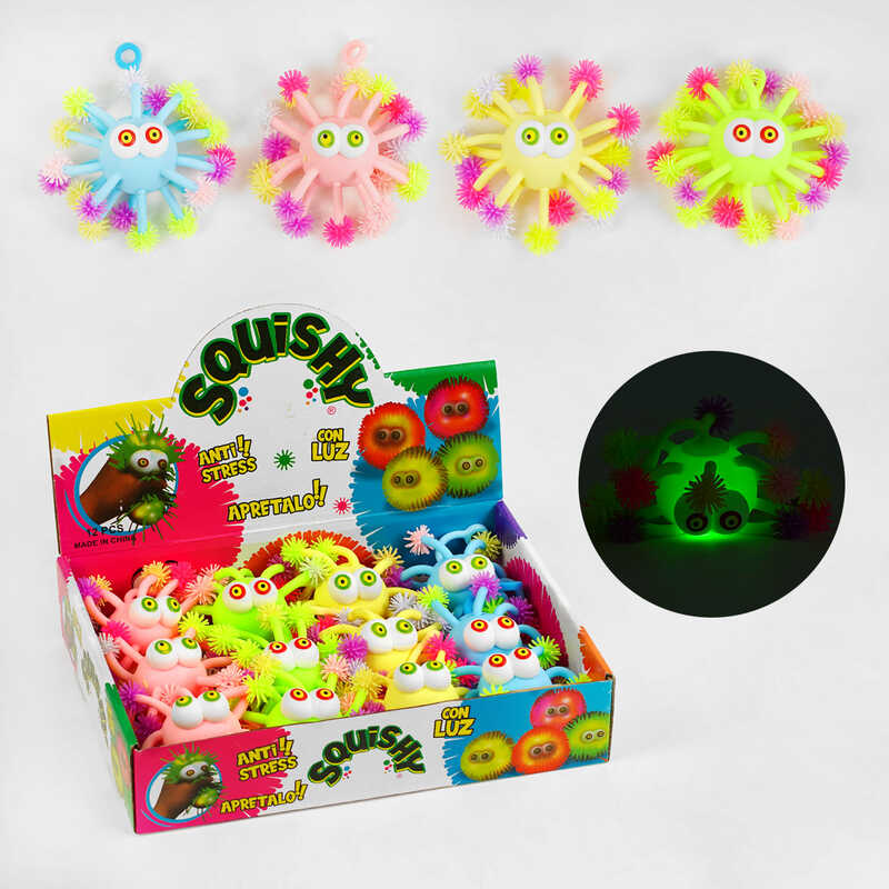 Гра антистрес C 60456 (24) ЦІНА ЗА 12 ШТУК В БЛОЦІ, монстрик, підсвічування